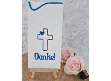 Stickdatei - ITH Schokohülle "Danke" christlich Kreuz